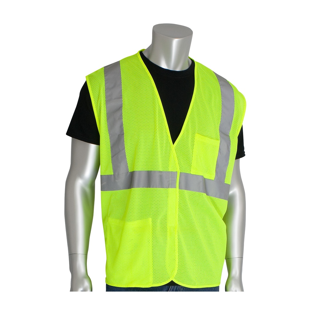 [SA-302-0702] PIP® ANSI Type R Class 2 Two Pocket Value Mesh Vest