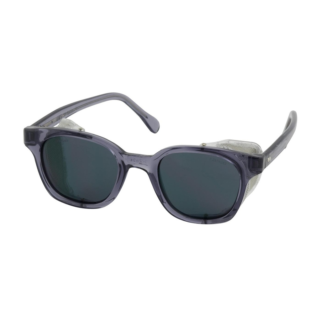 Bouton® Optical Traditional Spectacle Full Frame Safety Glasses with Smoke Frame, Gray Lens and Anti-Scratch Coating