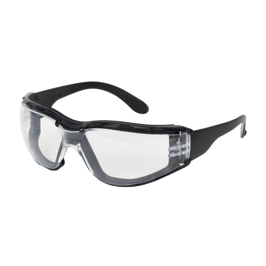 Bouton® Optical Zenon Z12™ Foam Rimless Safety Glasses with Black Temple, Clear Lens, Foam Padding and Anti-Scratch / Anti-Fog Coating