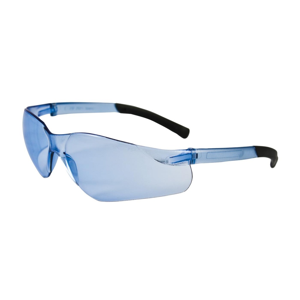 Bouton® Optical Zenon Z13™ Rimless Safety Glasses with Light Blue Temple, Light Blue Lens and Anti-Scratch Coating