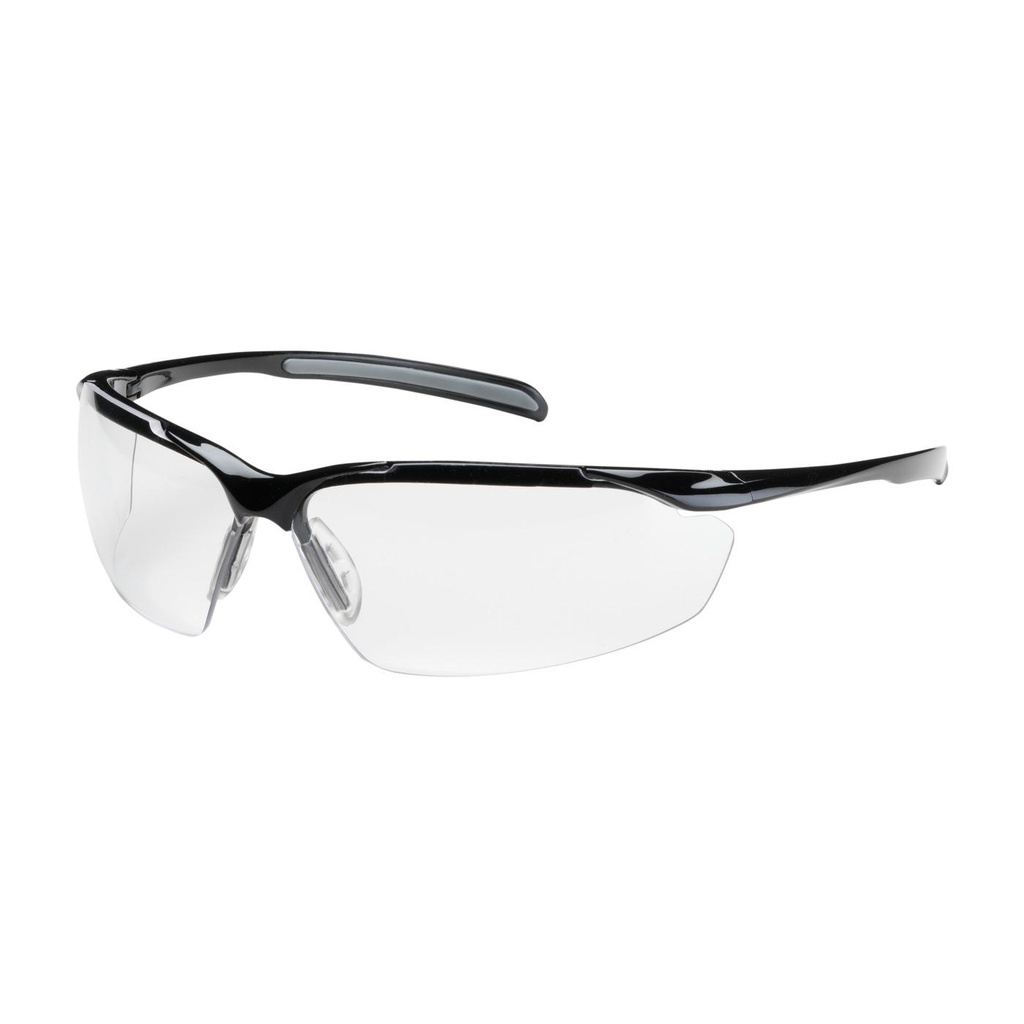 Bouton® Optical Commander™ Semi-Rimless Safety Glasses with Gloss Black Frame, Clear Lens and Anti-Scratch / Anti-Reflective Coating