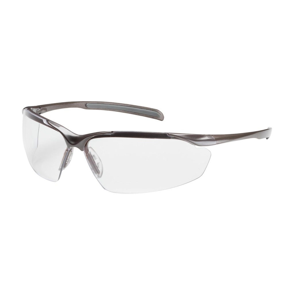 Bouton® Optical Commander™ Semi-Rimless Safety Glasses with Gloss Bronze Frame, Clear Lens and Anti-Scratch / Anti-Fog Coating