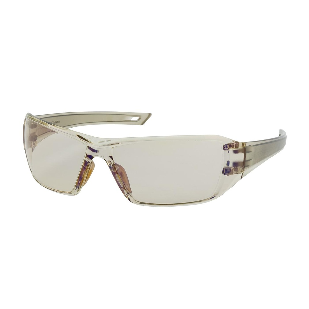 Bouton® Optical Captain™ Rimless Safety Glasses with Clear Temple, I/O Blue Lens and Anti-Scratch / Anti-Fog Coating