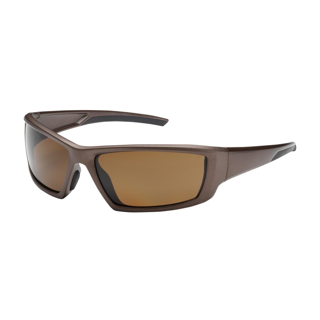 Bouton® Optical Sunburst™ Full Frame Safety Glasses with Brown Frame, Polarized Brown Lens and Anti-Scratch / Anti-Fog Coating