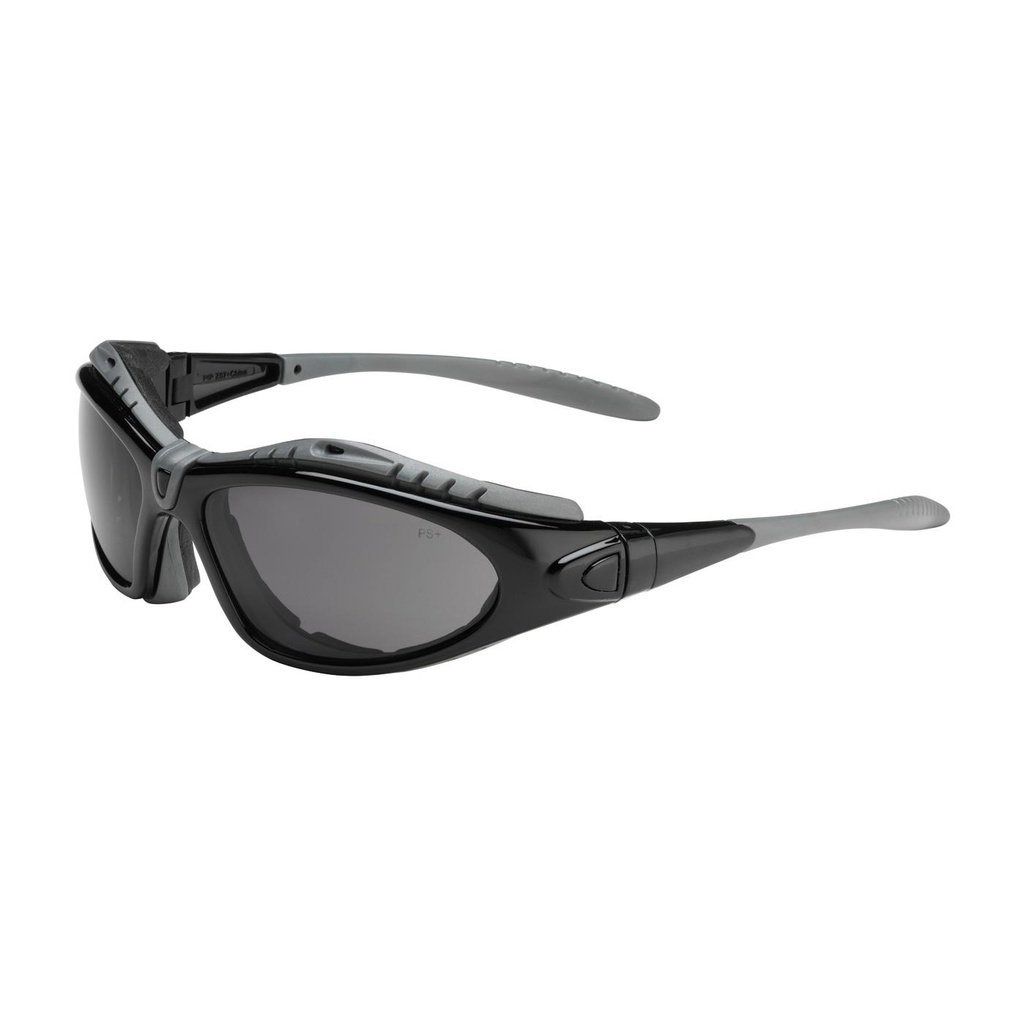 Bouton® Optical Fuselage™ Full Frame Safety Glasses with Black Frame, Foam Padding, Gray Lens and Anti-Scratch / Anti-Fog Coating
