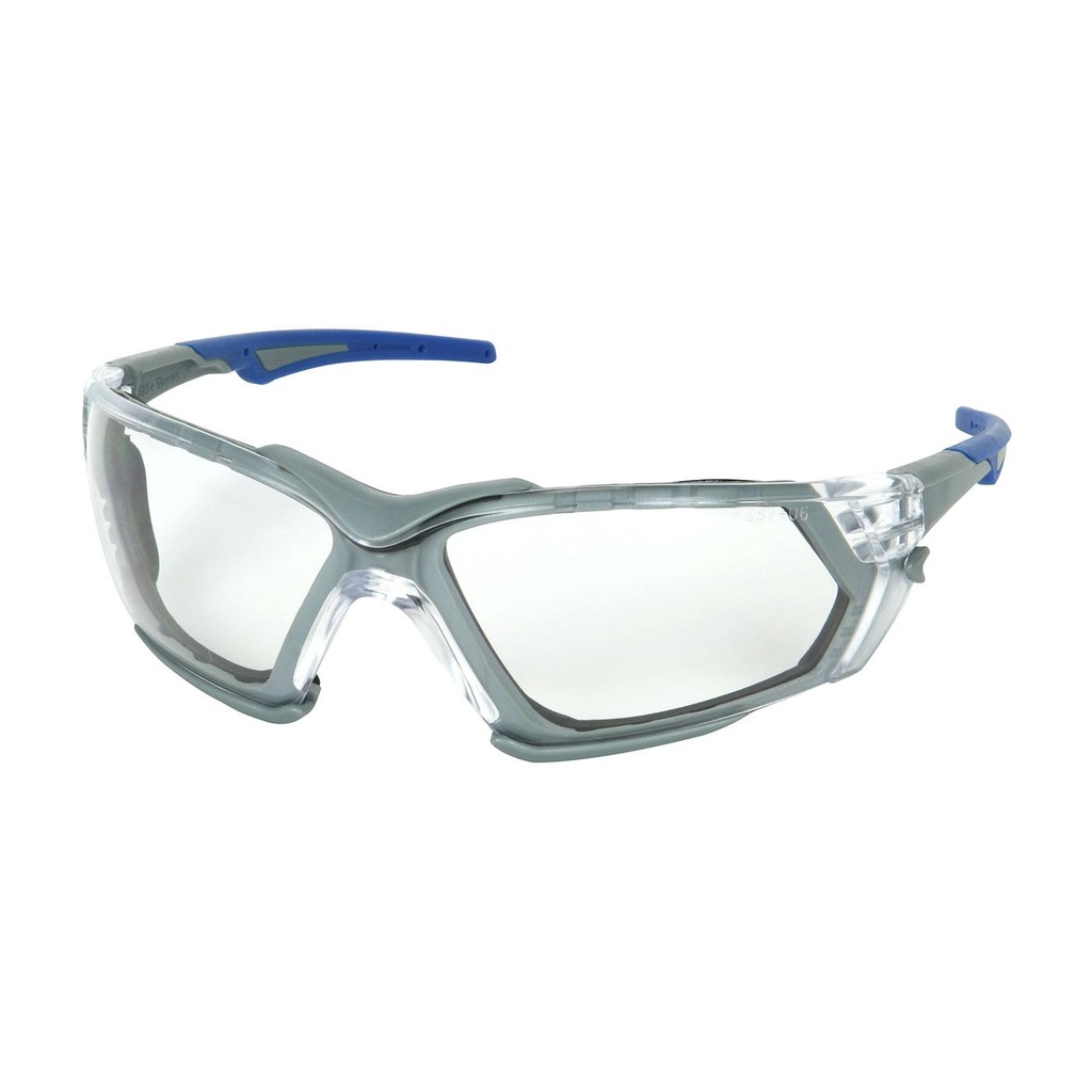 Bouton® Optical Fortify™ Rimless Safety Glasses with Gray Frame, Clear Lens, Foam Padding and Anti-Scratch / Anti-Fog Coating