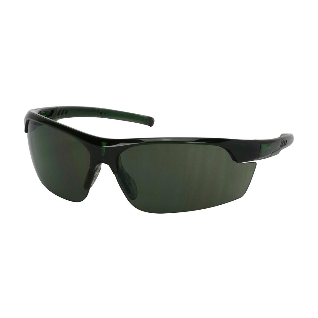 Bouton® Optical Xtricate-C™ Semi-Rimless Safety Glasses with Green Frame, Green Lens and FogLess® 3Sixty™ Coating