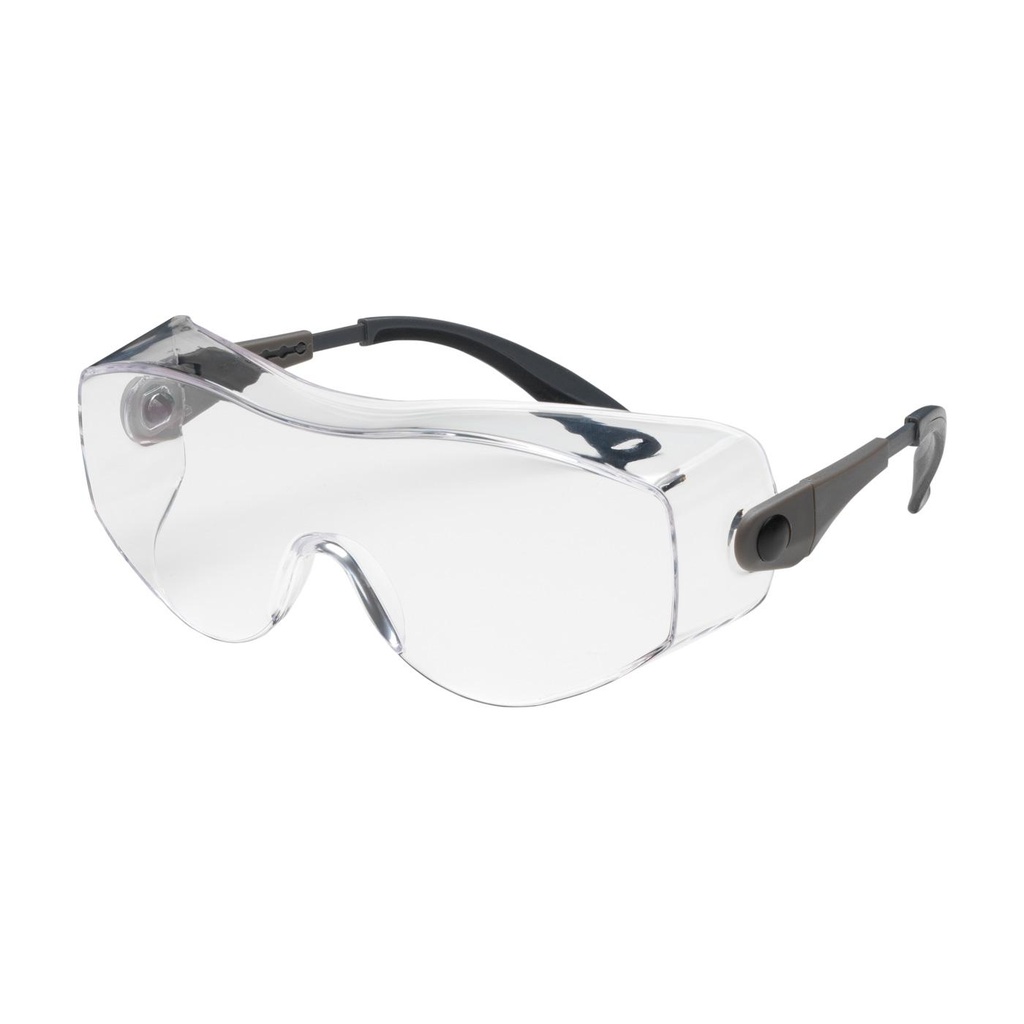 Bouton® Optical OverSite™ OTG Rimless Safety Glasses with Black / Gray Temple and Clear Lens