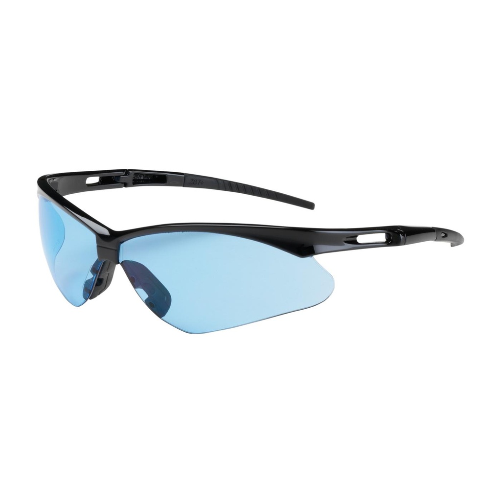Bouton® Optical Anser™ Semi-Rimless Safety Glasses with Black Frame, Light Blue Lens and Anti-Scratch Coating