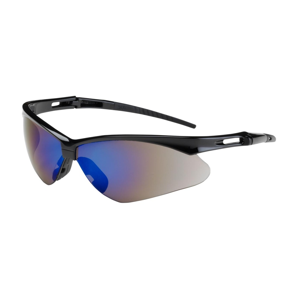 Bouton® Optical Anser™ Semi-Rimless Safety Glasses with Black Frame, Blue Mirror Lens and Anti-Scratch Coating