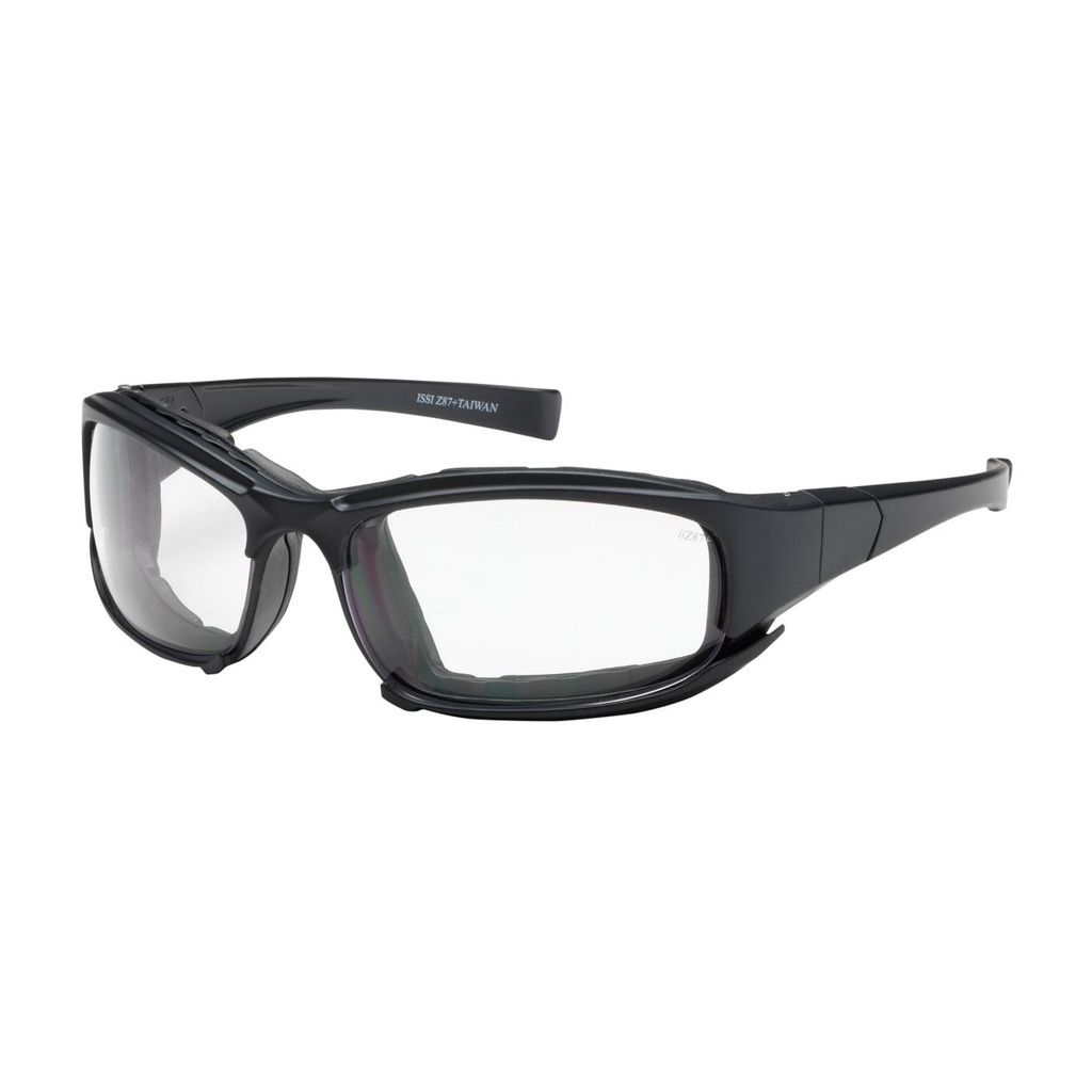 Bouton® Optical Cefiro™ Full Frame Safety Glasses with Black Frame, Rubber Foam Padding, Clear Lens and Anti-Scratch / Anti-Fog Coating
