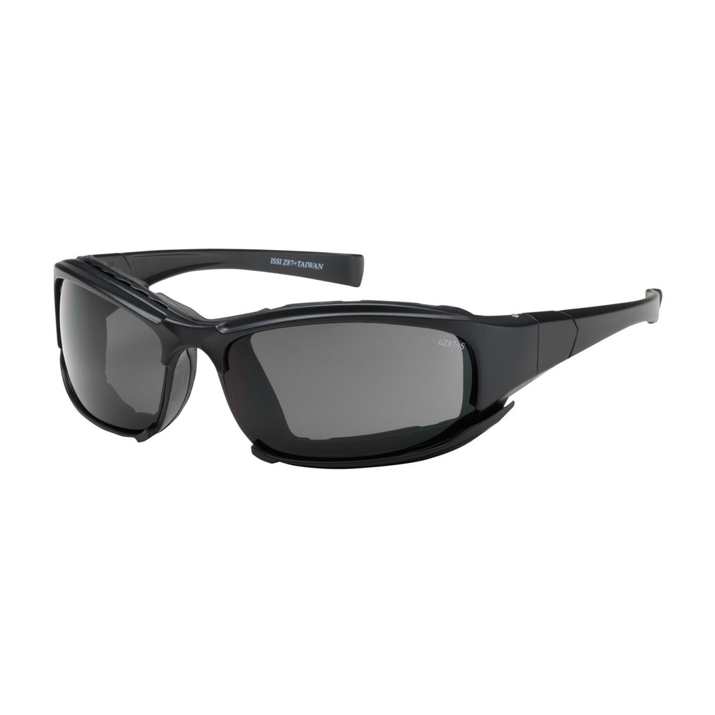 Bouton® Optical Cefiro™ Full Frame Safety Glasses with Black Frame, Rubber Foam Padding, Gray Lens and Anti-Scratch / Anti-Fog Coating