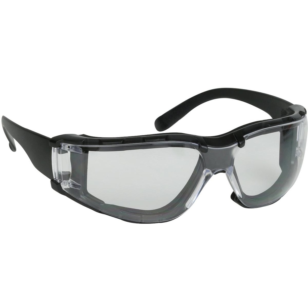 Bouton® Optical Zenon Z11sm™ Foam Rimless Safety Glasses with Black Temple, Clear Lens, Foam Padding and Anti-Scratch / Anti-Fog Coating