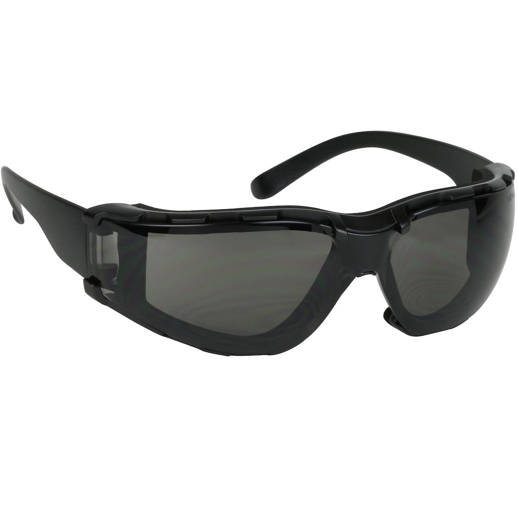 Bouton® Optical Zenon Z11sm™ Foam Rimless Safety Glasses with Black Temple, Gray Lens, Foam Padding and Anti-Scratch / Anti-Fog Coating