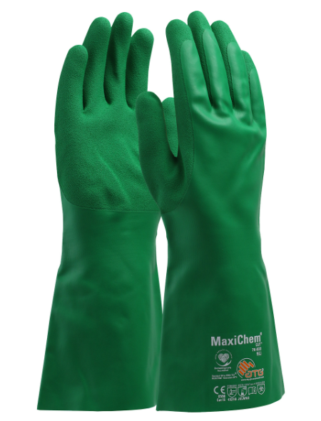 [A-76-833] ATG® MaxiChem® Cut™ Nitrile Blend Coated Glove with TriTech™ Liner and Non-Slip Grip on Palm & Fingers - 14"