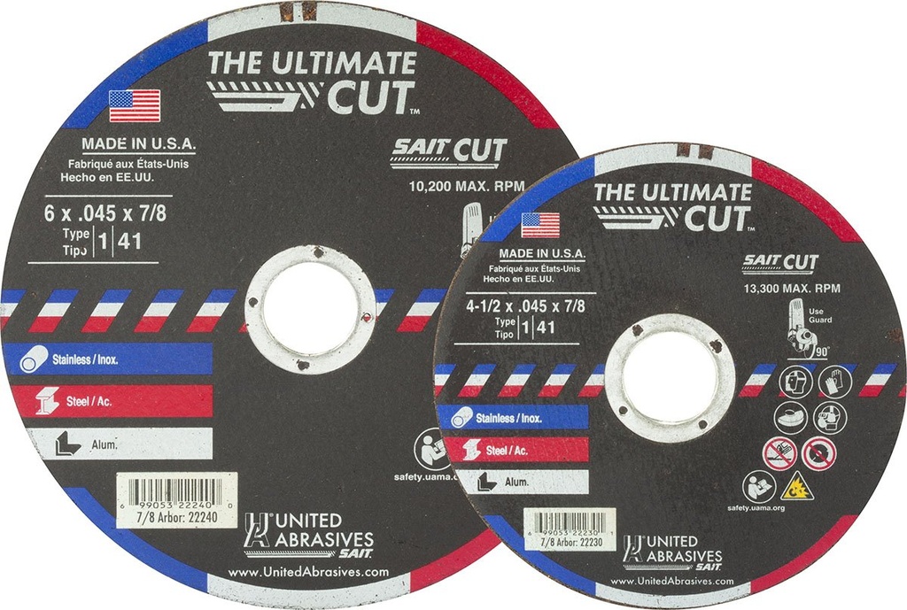 Ultimate Cut PP Cutting Wheel, T1/T41, 6" x 0.045" x 7/8"