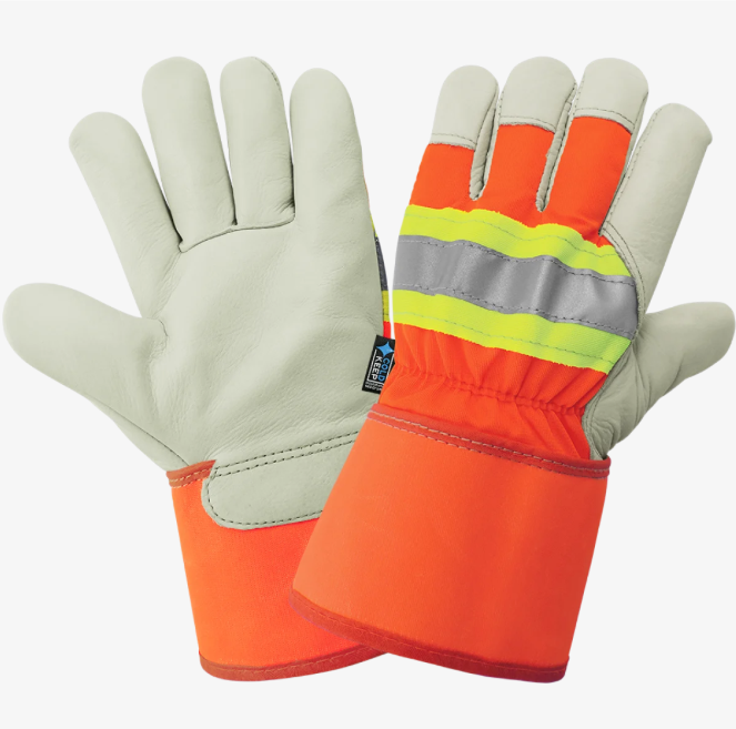 [A-2950HV] Skytec High-Visibility Insulated Cowhide Leather Palm Gloves with Safety Cuff