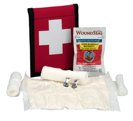Climber's Blood Stopper First Aid With Wound Seal Kit, Fabric Pouch