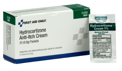 Hydrocortisone Cream, 1%,  .9 gm, 25/Box