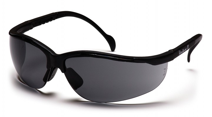 Venture II Safety Glass, Black Frame, Gray Lens
