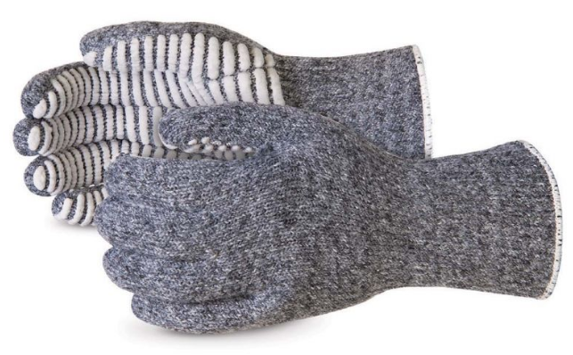 Cool Grip Salt & Pepper String-Knit Glove with Heat-Resistant Silicone Strips, ANSI Cut A3, ANSI Heat A5, Size S/M