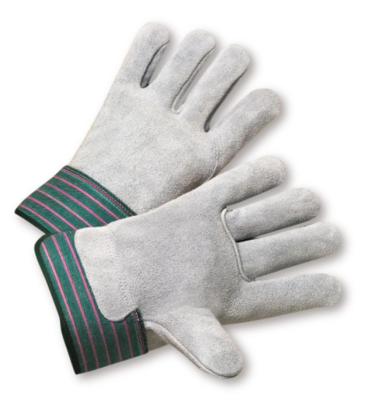 Select Full Leather Back, Rubberized Safety Cuff Glove, Size L