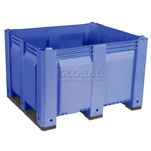 Pallet Container, Solid, Blue, Short Side Runners