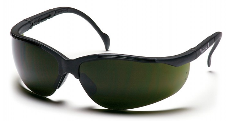 Venture II Safety Glass, 5.0 IR Lens & Black Frame