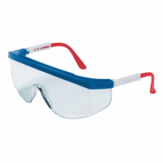 Tomahawk Safety Glass, Clear Lens, Red, White and Blue Frame