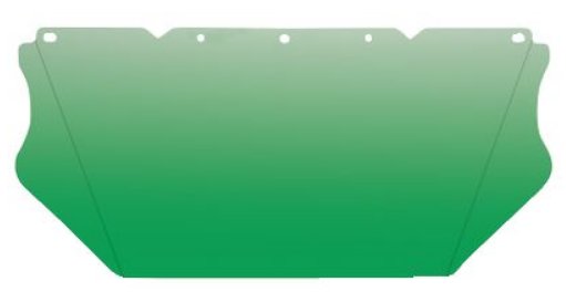 Green Polycarbonate Faceshield, 8 X 17 X .06"