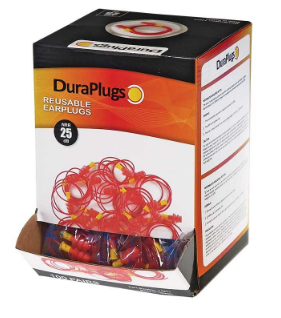 Duraplug Reusable Earplug, Corded, NRR 25, 100/Box