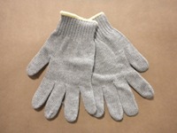GLOVE GREY KNT YELLOW TRIM XS