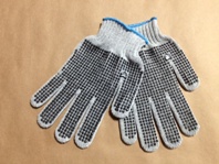 GLOVE, GREY KNIT DOT SM