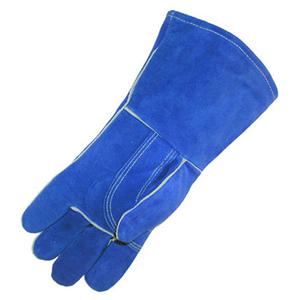 Blue Leather Welder, Kevlar Thread Sewn, Left Hand Only