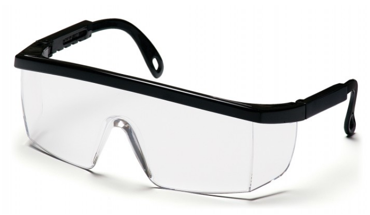 Integra Safety Glass, Clear Lens w/Black Frame