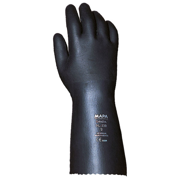 MAPA® NL339 Chemzoil® Neoprene Coated Gloves, 14" L, Heavy Weight, XL