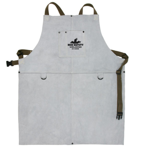 Leather Bib Apron with Front Pocket, 24" x 30"