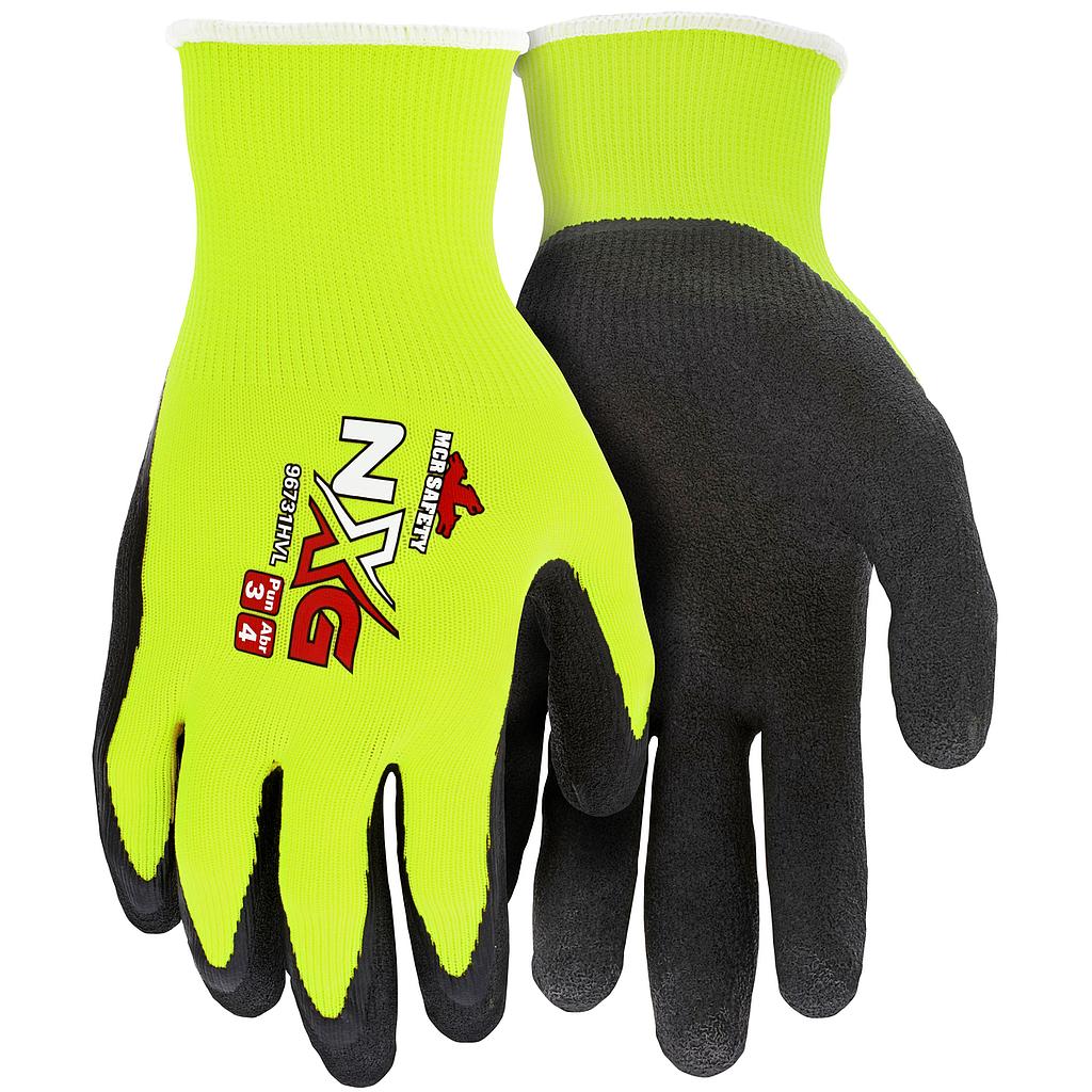 Memphis™ Flex® Hi-Vis, 13 Gauge Yellow Hi-Vis, Black Latex Palm & Fingers, XL