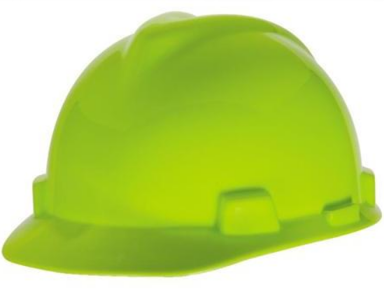 V-Gard Protective Slotted Cap, Hi-Viz Yellow with Fas-Trac III Suspension