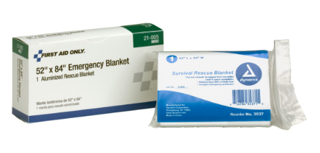 Aluminized Rescue Blanket, 84" x 52"
