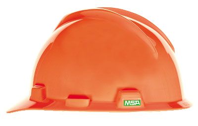 V-Gard Protective Slotted Cap, Hi-Viz Orange with Fas-Trac III Suspension, Small