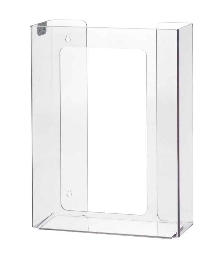 Disposable Glove Wall Mounted Eco-Friendly Recycled Clear Plastic, Holds 3 Boxes, Top Loading