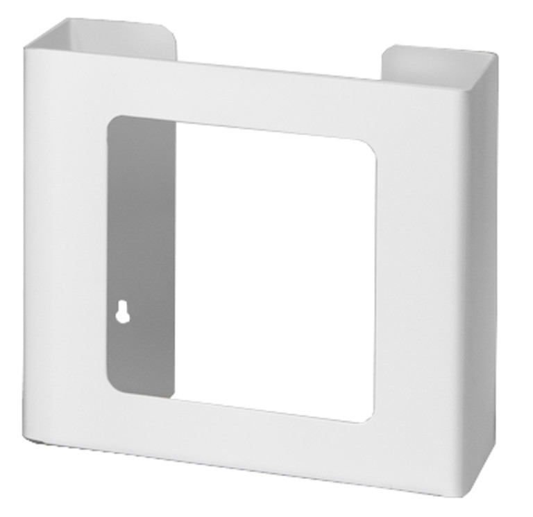 Disposable Glove Wall Mounted Rack, White Plastic, Holds 2 Boxes