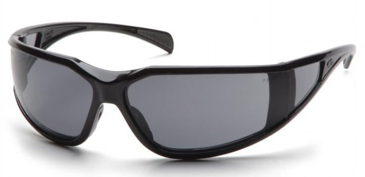 Pyramex Exeter Safety Glass, Glossy Black Frame, Gray Anti-Fog Lens
