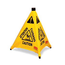 Rubbermaid Pop-up Safety Cone "Caution" 20" w/ Wall Mount Holder