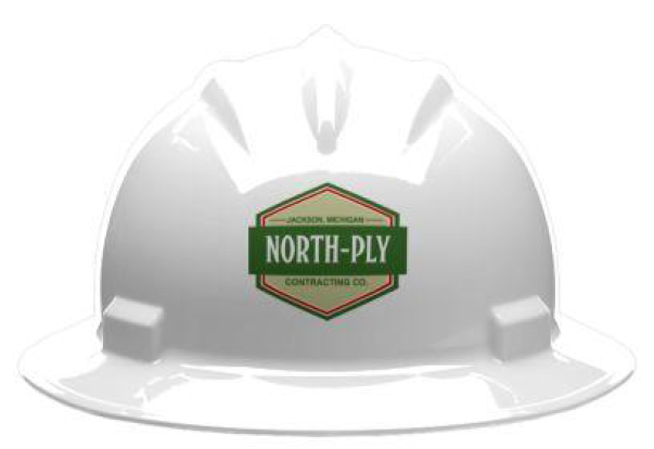 Bullard® Standard S71 HDPE Full Brim Hard Hat with North Ply Contracting Logo on Front, BYB59328