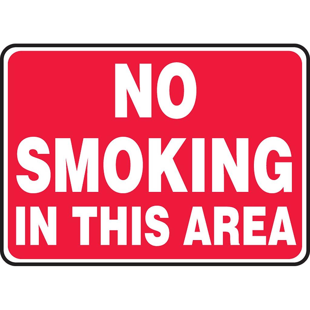 10"X14" - Plastic Sign - NO SMOKING IN THIS AREA