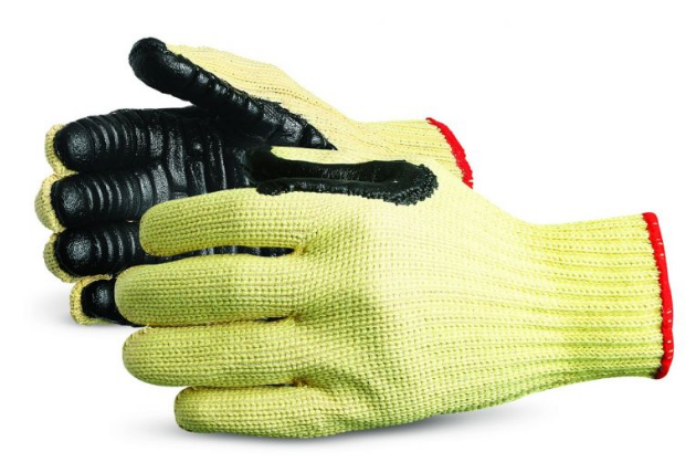 VibraStop 10 Gauge Kevlar/Cotton String Knit Glove with Chloroprene Anti-Vibration Palm, Size XL