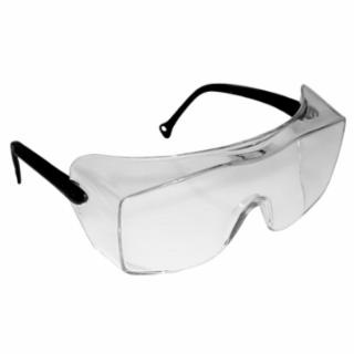 Safety Glass, Clear Lens, Polycarbonate, Black Frame