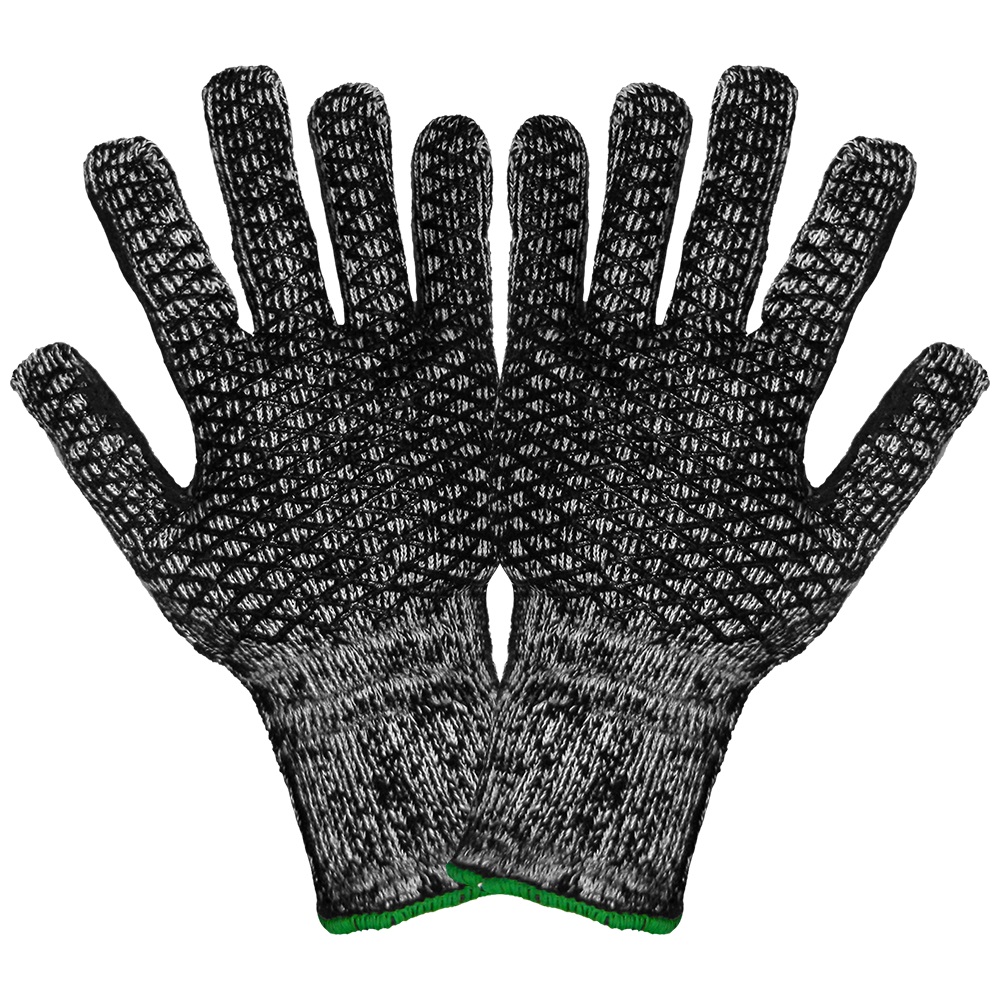 [A-T800HC] 7 Gauge Acrylic Terry Cloth Patterned Palm PVC Glove